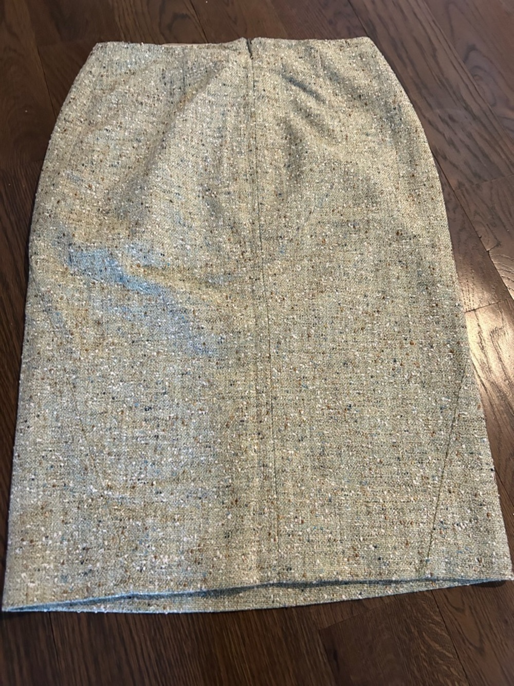 Valentino Tweed Pencil Skirt in Light Beige with Multicolor Flecks
